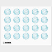WinterFeestdagen Snowflake Blauwgroen Blauwe Kerst Ronde Sticker (Vel)