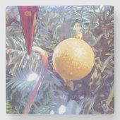 Winterfeestdagen Stenen Onderzetter (Voorkant)