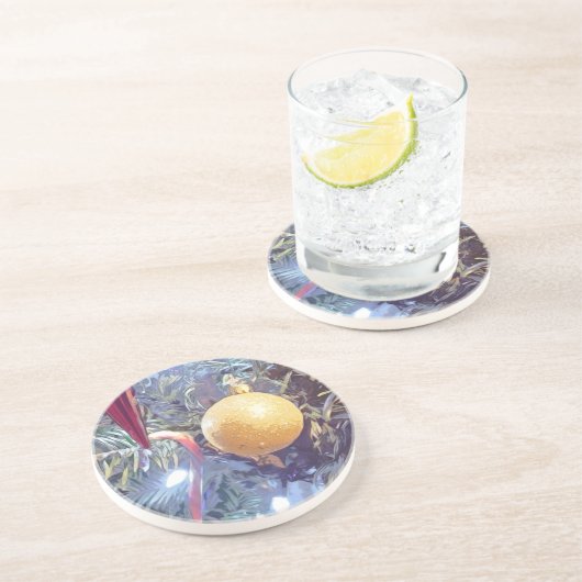 Winterfeestdagen Zandsteen Onderzetter (Zijkant)