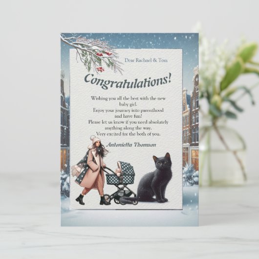 Winterfeesten in de sneeuw, met Kittens (Staand voorkant)