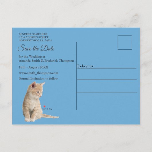 Winterfeesten in de sneeuw, met Kittens Aankondigingskaart (Achterkant)