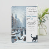 Winterfeesten in de sneeuw, met Kittens Kaart (Staand voorkant)