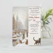 Winterfeesten in de sneeuw, met Kittens Kaart (Staand voorkant)