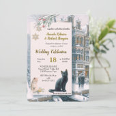 Winterfeesten in de sneeuw, met Kittens Kaart (Staand voorkant)