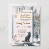 Winterfeesten in de sneeuw, met Kittens Kaart (Voorkant)