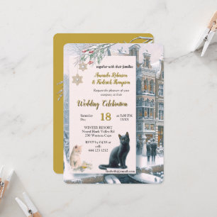 Winterfeesten in de sneeuw, met Kittens Kaart