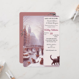 Winterfeesten in de sneeuw, met Kittens Kaart