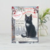 Winterfeesten in de sneeuw, met Kittens Kaart (Staand voorkant)