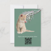 Winterfeesten in de sneeuw, met Kittens RSVP Kaartje (Achterkant)