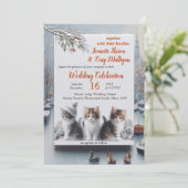 Winterfeesten in de sneeuw of in de zon. kaart (Staand voorkant)