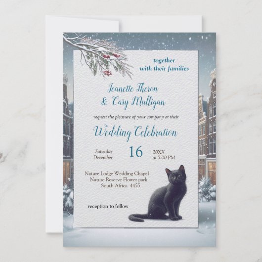 Winterfeesten in de sneeuw of in de zon. kaart (Voorkant)