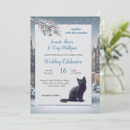 Winterfeesten in de sneeuw of in de zon. kaart (Staand voorkant)