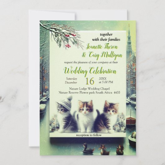 Winterfeesten in de sneeuw of in de zon. kaart (Voorkant)