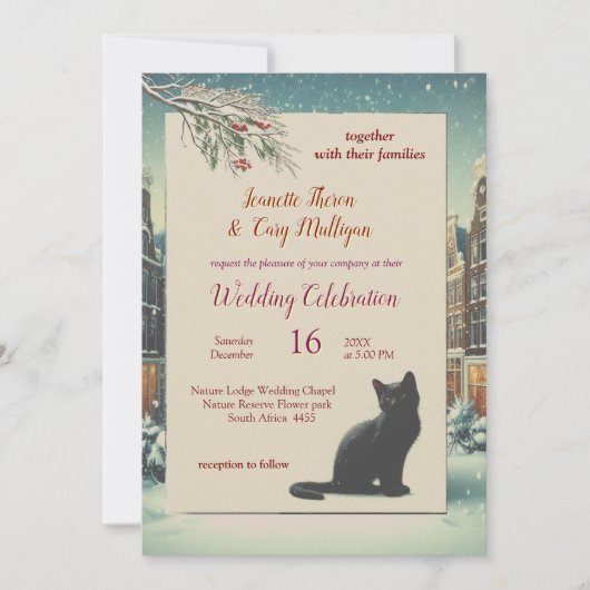 Winterfeesten in de sneeuw of in de zon. kaart (Voorkant)