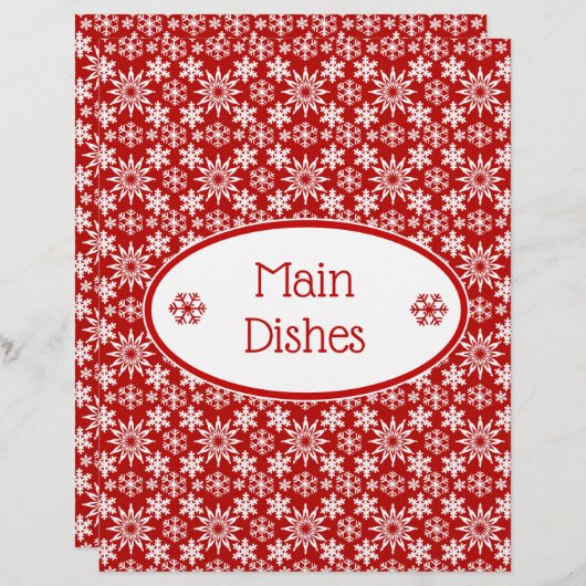 Winterfeestvlokken Ontvang papier (Voorkant / Achterkant)