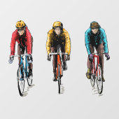 Winterfietsen met drie riemen uit voor vers luchtt raamsticker (Vel)