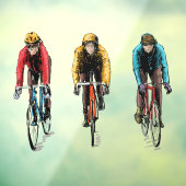 Winterfietsen met drie riemen uit voor vers luchtt raamsticker (Vel 3)