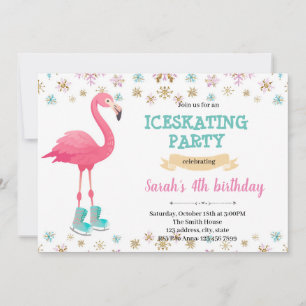 Winterflamingo ijsschaatpartij kaart