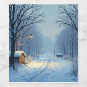 winterfles wijn etiket (Enkel label)