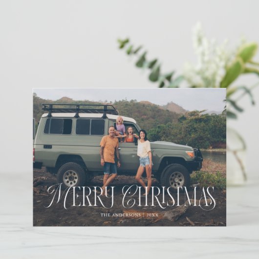  winterflesjes kerstfoto feestdagenkaart (Staand voorkant)