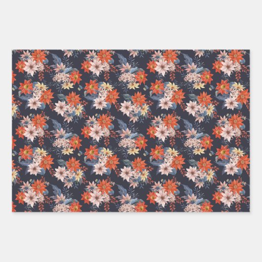  winterflessenpatronen kerstset inpakpapier vel (Voorkant 2)