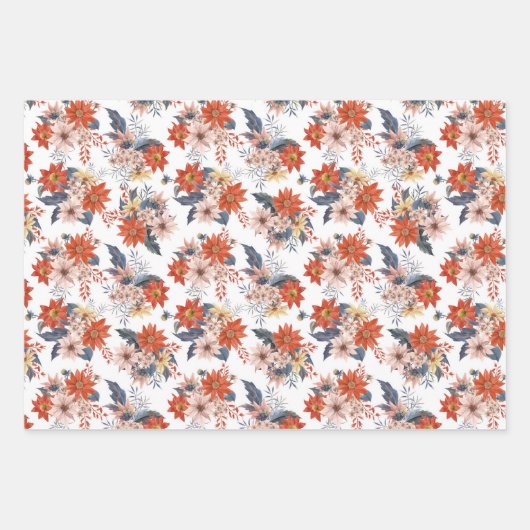  winterflessenpatronen kerstset inpakpapier vel (Voorkant)