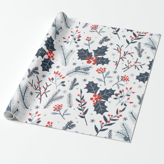 Winterflora Cadeaupapier (Uitgerold)