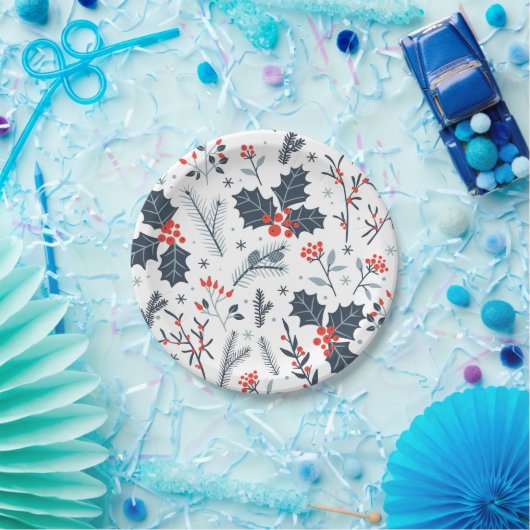 Winterflora Papieren Bordje (Feest)