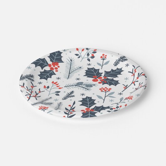 Winterflora Papieren Bordje (Gekanteld)