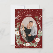 winterflorale foto blije vakantiekaart kaart (Voorkant)