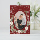 winterflorale foto blije vakantiekaart kaart (Staand voorkant)