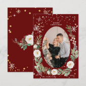 winterflorale foto blije vakantiekaart kaart (Voorkant / Achterkant)