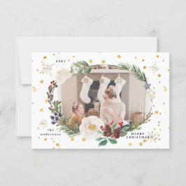 winterflorale foto blije vakantiekaart kaart