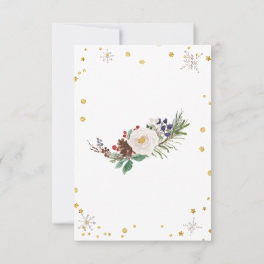 winterflorale foto blije vakantiekaart kaart (Achterkant)