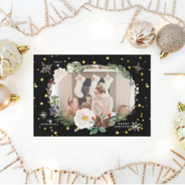 winterflorale foto blije vakantiekaart kaart