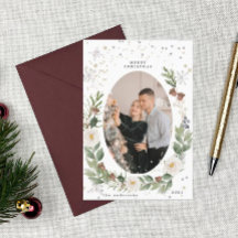 winterflorale foto blije vakantiekaart