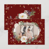 winterflorale foto blije vakantiekaart kaart (Voorkant / Achterkant)