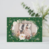 winterflorale foto blije vakantiekaart kaart (Staand voorkant)