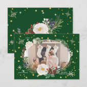 winterflorale foto blije vakantiekaart kaart (Voorkant / Achterkant)