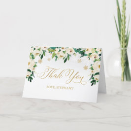 Winterflorale sneeuwvlok bedankkaart