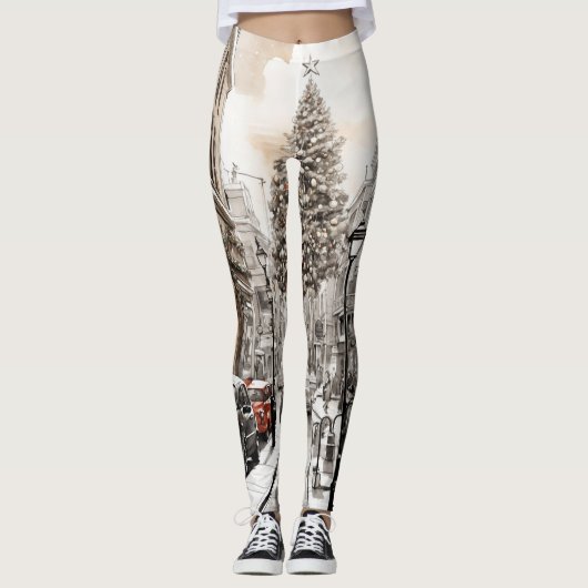 Winterfluistering: Sneeuwboulevard Leggings (Voorkant)
