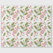 Winterfoliage kerstcadeau cadeaupapier (Vlak)