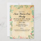 winterfoliage Nieuwe Jaren Dag Eve Invite Kaart (Voorkant)