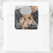 Winterfoto Bewaar de datum Bruiloft Sticker (Tas)