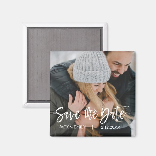 Winterfoto Bewaar de datummagneet Magneet (Voorkant / Achterkant)