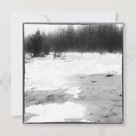 Winterfoto in vintage stijl van een bevroren hoogv notitiekaartje