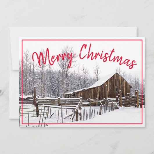  winterfoto met prettige kerstdagen feestdagenkaart (Voorkant)