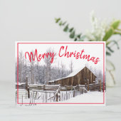  winterfoto met prettige kerstdagen feestdagenkaart (Staand voorkant)