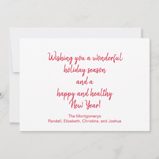  winterfoto met prettige kerstdagen feestdagenkaart (Achterkant)