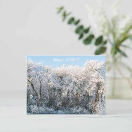 Winterfoto sneeuwlandschap briefkaart (Staand voorkant)